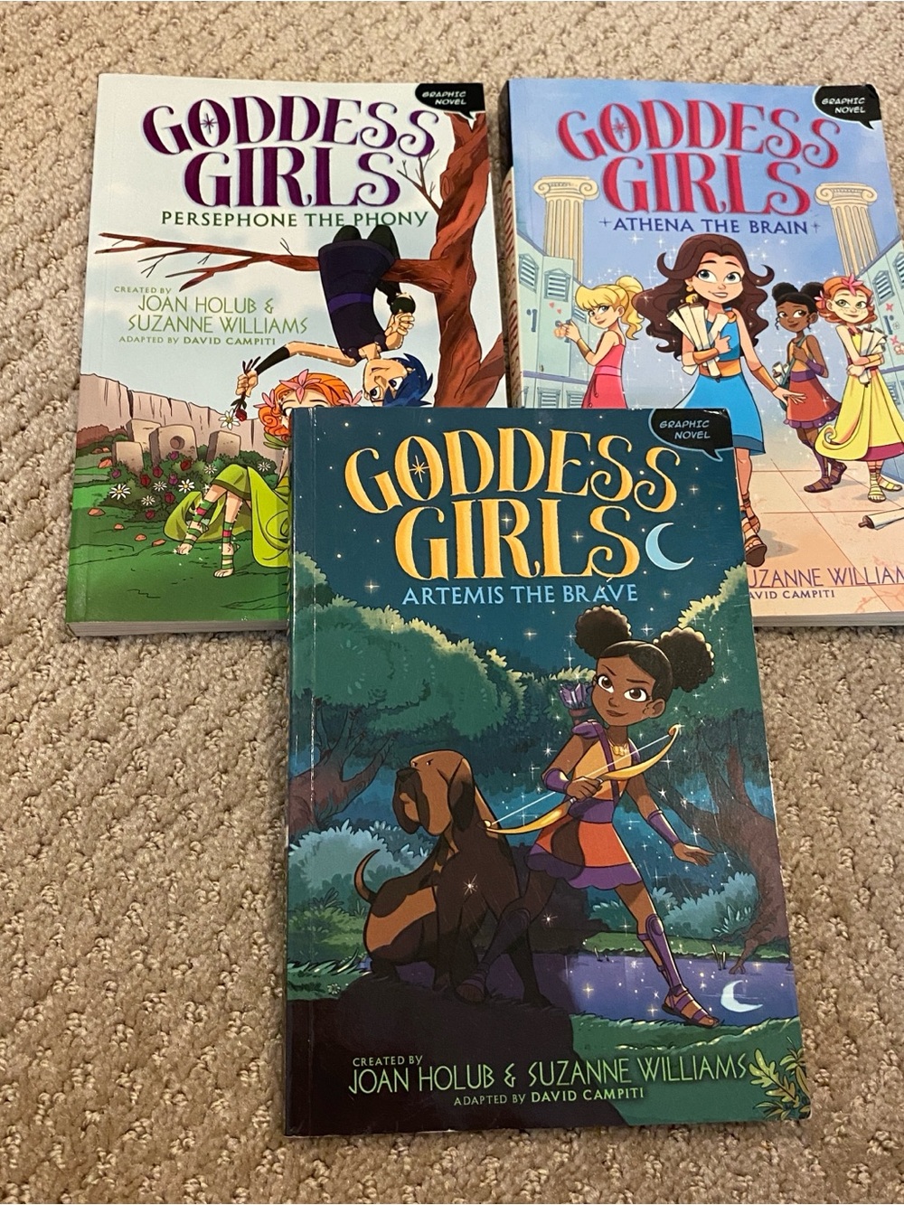 Goddess Girls Graphic Novel Bundle Lot of 3 Athena Persephone Artemis the Brave